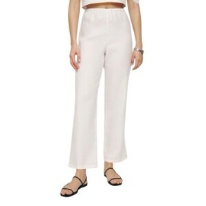 Reformation Remi white 100% linen cropped ankle pants New with Tags size XL